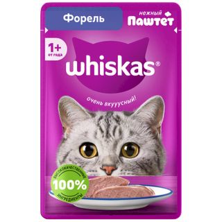 Корм влажный Whiskas Форель для взрослых кошек 75г