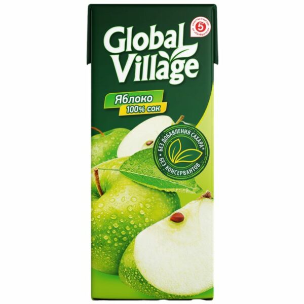 Сок Global Village яблочный 0.2л
