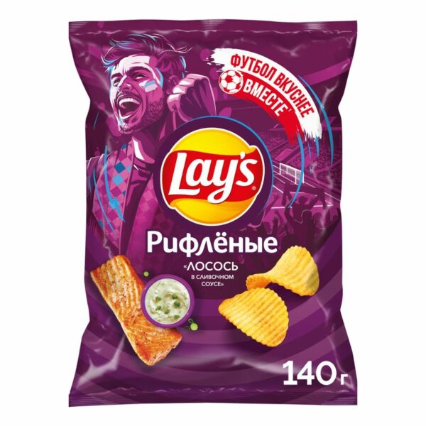 Чипсы картофельные Lay's Рифленые Лосось в сливочном соусе 140г