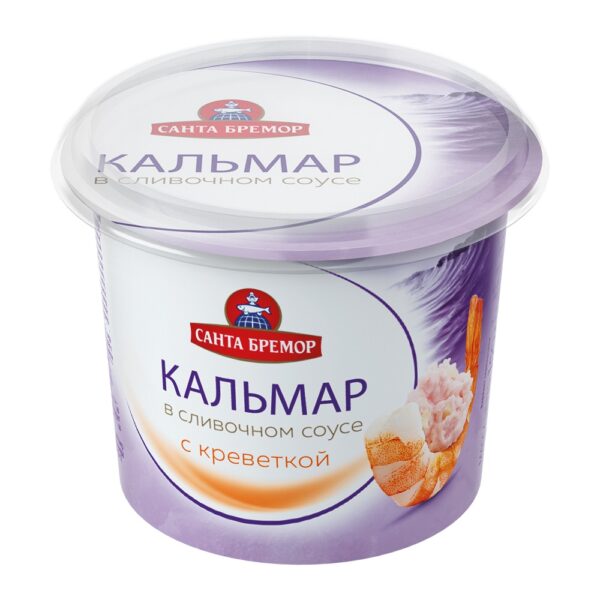 Паста с Кальмаром в Сливочном Соусе с Креветкой 150г