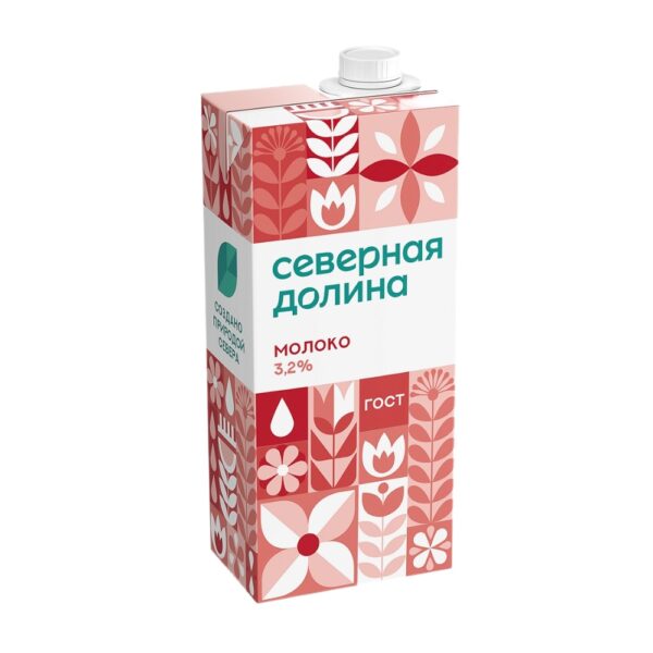 Молоко Северная Долина Ультрапастеризованное Гост 3,2% 950г