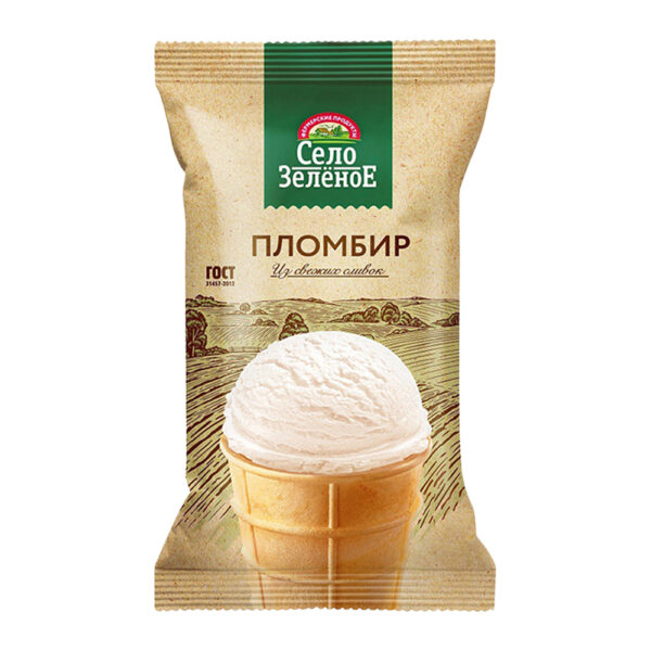 Мороженое Пломбир Село Зеленое Ванильное в Стаканчике 90г