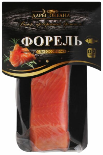 Форель Филе-кусок Дары Океана Слабосоленая 150г
