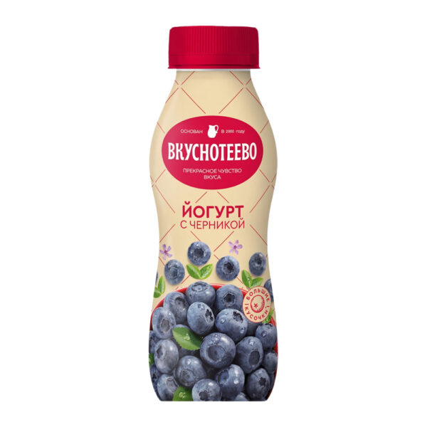 Йогурт Питьевой Вкуснотеево Черника 2% 280г