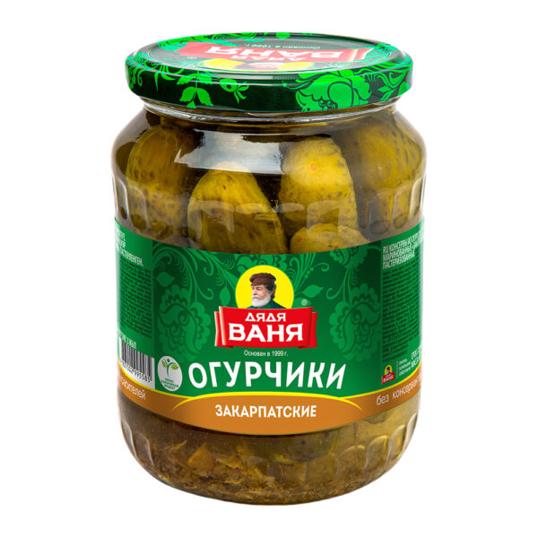 Огурчики Дядя Ваня Закарпатские 680г Стекло