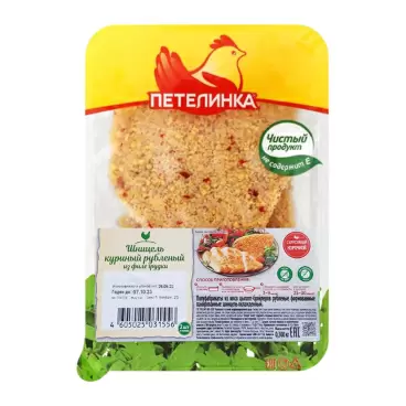 Шницель Куриный Петелинка из Филе Грудки Рубленый 300г
