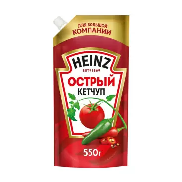 Кетчуп Heinz Острый 550г дой-пак
