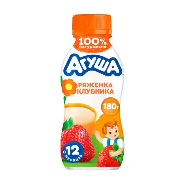 Ряженка Агуша Клубника 2,9% 180г