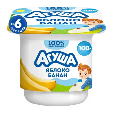 Творог Агуша Детский Яблоко Банан 3,9% 100г