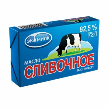Масло Сливочное Экомилк Высший Сорт 82,5% 180г
