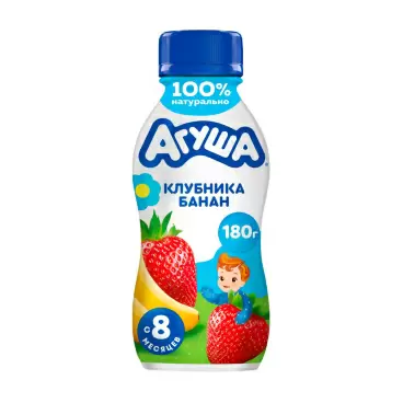Йогурт Питьевой Агуша Клубника Банан 2,7% 180г