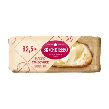 Масло Сливочное Вкуснотеево Традиционное 82,5% 340г