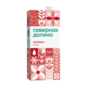 Молоко Северная Долина Ультрапастеризованное ГОСТ 3,2% 950г