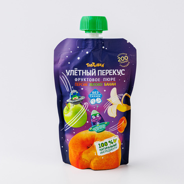Пюре из персика, яблока и банана, 200 г
