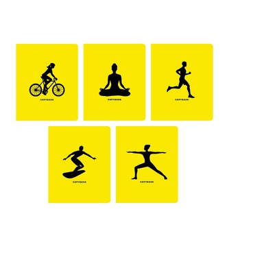 Тетрадь общая Listoff Total Sport time желтая А5 48 л в клетку на скрепке