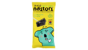 Чипсы Naitori из морских водорослей со вкусом васаби 3 г