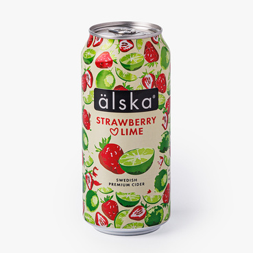 Сидр "Альска" со вкусом клубники и лайма, ж/б 440 мл