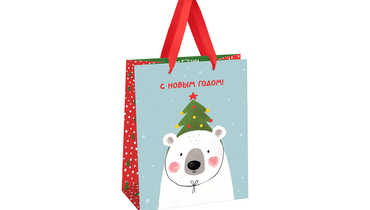 Пакет подарочный Meshu Happy bear 18х23х10 см матовая ламинация