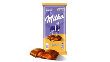 Шоколад молочный Milka с карамельной начинкой 90 г