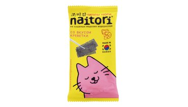 Чипсы Naitori из морских водорослей со вкусом креветки 3 г