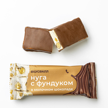 Нуга с фундуком в молочном шоколаде