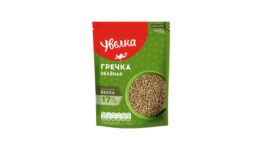 Крупа гречневая зеленая Увелка Ядрица непропаренная Экстра 450 г