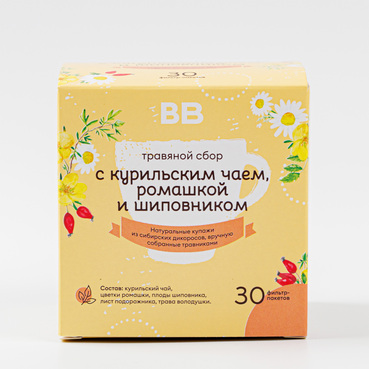 Травяной сбор с курильским чаем, ромашкой и шиповником