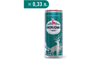 Вода минеральная Borjomi газированная ж/б 330 мл