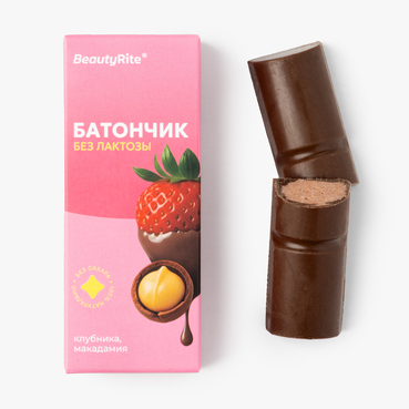 Батончик низкоуглевод. с макадамией и клубникой (веган)