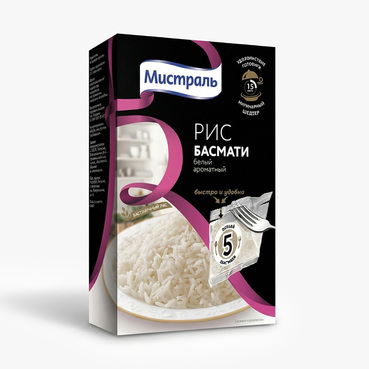 Рис Мистраль Басмати 5 пакетиков по 80 г