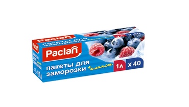 Пакеты для заморозки Paclan с клипсами для закрывания (18х28см) 1л 40 шт