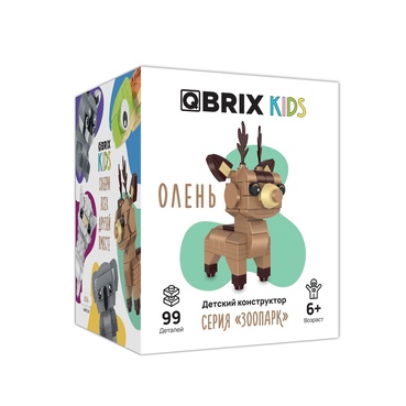 Конструктор детский QBRIX Олень серия Зоопарк 6+