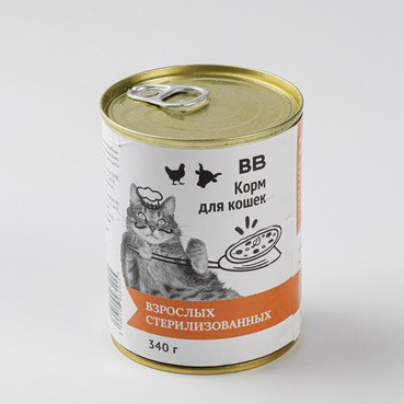 Корм влажный для взрослых стерилизованных кошек, 340 гр
