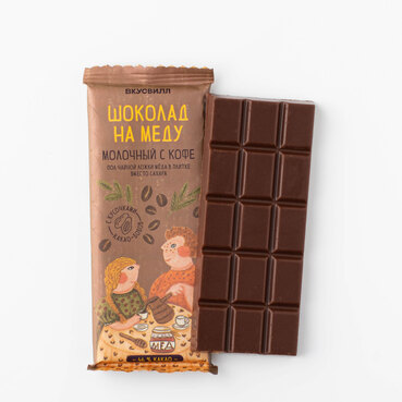 Шоколад на меду "Молочный с кофе"