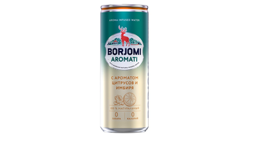 Напиток газированный Borjomi Flavored Water Цитрусовый микс и имбирь без сахара ж/б 330 мл
