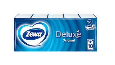 Бумажные платочки носовые Zewa Deluxe 3-слойные уп/10 шт