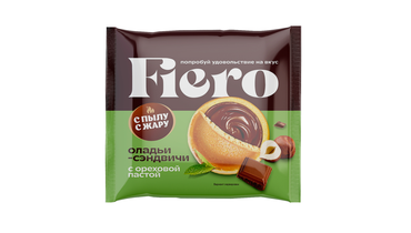 Оладьи-сэндвичи С пылу С жару Fiero с ореховой пастой замороженные 60 г