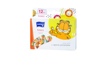 Пластырь matopat happy косметический детский с рисунком 12 шт