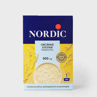 Хлопья Nordic овсяные из цельного зерна 500 г