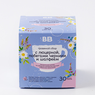 Травяной сбор с люцерной, побегами черники и шалфеем
