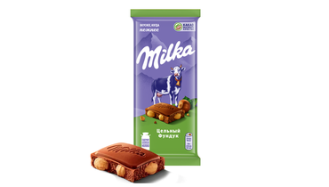 Шоколад молочный Milka с цельным фундуком 80 г
