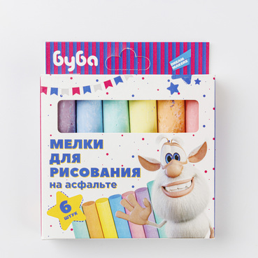 Мелки цветные для рисования, 6 шт