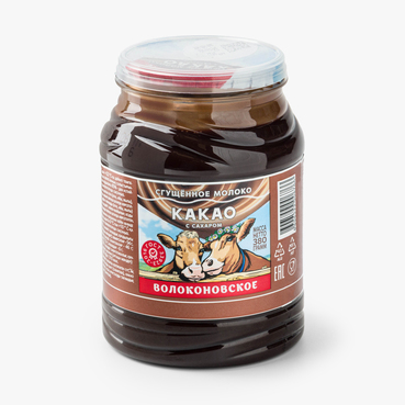 Молоко сгущенное цельное с сахаром и какао, 380 г