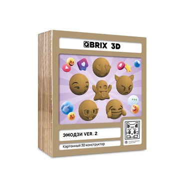 Конструктор детский QBRIX 3D Эмодзи картонный