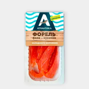 Форель радужная филе-кусочки «Атлантика» холодного копчения, 80 г