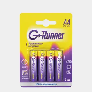 Батарейки алкалиновые «G-runner» AA/LR6, 1,5 V, 4шт, 90 г