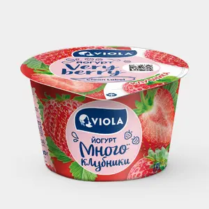 Йогурт 2.6% «Viola» Very Berry Клубника, 180 г