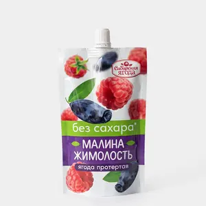 Ягода протертая «Сибирская Ягода» малина-жимолость без сахара, 250 г