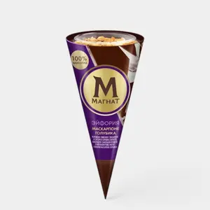 Мороженое «Магнат» рожок Эйфория маскарпоне-голубика, 73 г