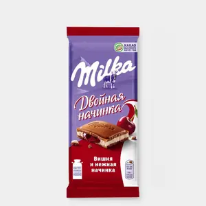 Шоколад молочный «Milka» вишня и нежная начинка, 80 г